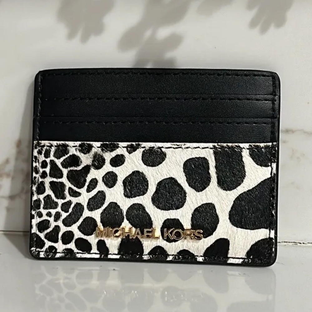 Michael Kors Jet Set Travel Calf Hair Leather Card Holder